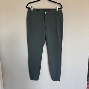 Kuhl Trekr Pants Womens 14 Regular Gray Green Hiking Tapered Ankle Zip Outdoor
